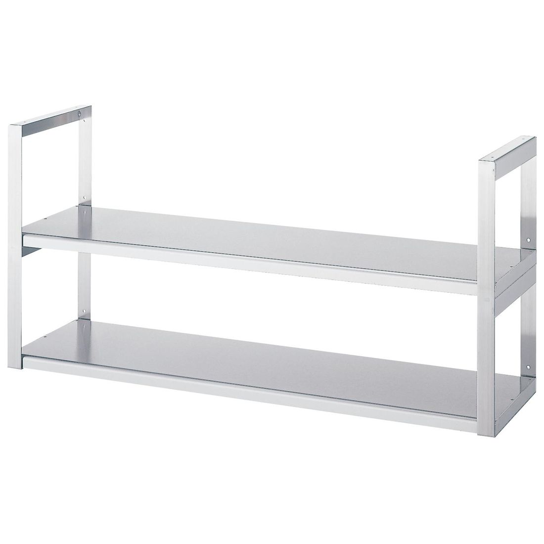 ■シンコー 上ベタ棚2段 間口1200mm ×1200×300 U212030(8282431)[法人限定][外直送元] WB-12075 ステンレス作業台(ベタ棚仕様)(SUS430) シンコー 間口1200mm